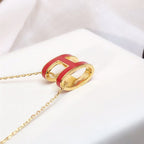 ¡®Lumi¡¯HM CLIC ROTE EMAILLE-GOLD-KETTE