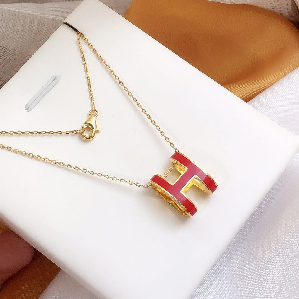 ¡®Lumi¡¯HM CLIC ROTE EMAILLE-GOLD-KETTE