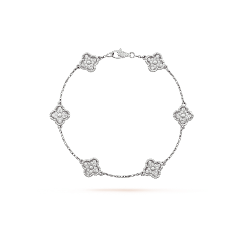 Lumi® CLOVER 6 MOTIF SILBER DIAMANT-ARMBAND