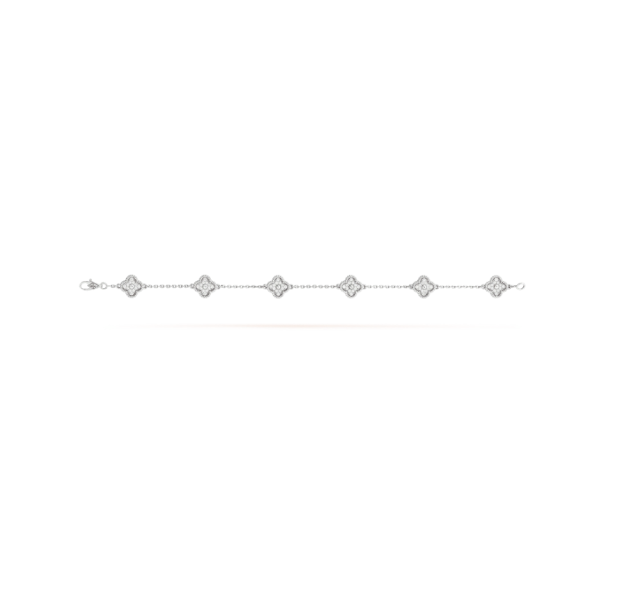 Lumi® CLOVER 6 MOTIF SILBER DIAMANT-ARMBAND