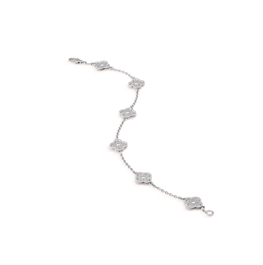 Lumi® CLOVER 6 MOTIF SILBER DIAMANT-ARMBAND