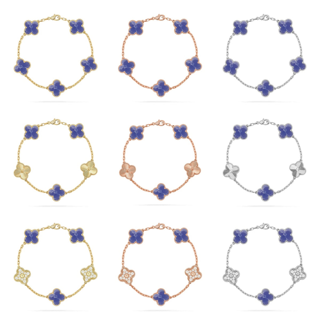 [Lumi jewelry]CLOVER 5 MOTIF BLUE VEINS BRACELET COLLECTION