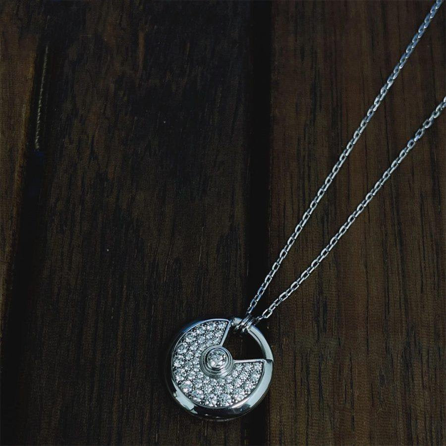 ¡®Lumi¡¯AMULETTE SILVER FULL DIAMOND NECKLACE
