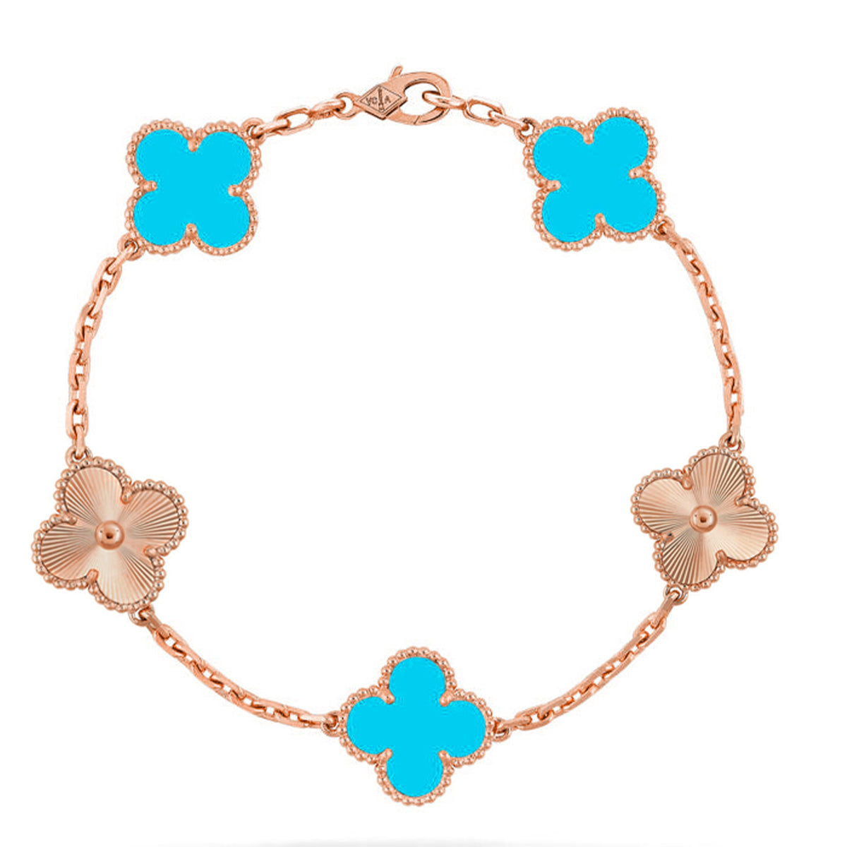 [Lumi jewelry] CLOVER 5 MOTIF TURQUOISE BRACELET COLLECTION