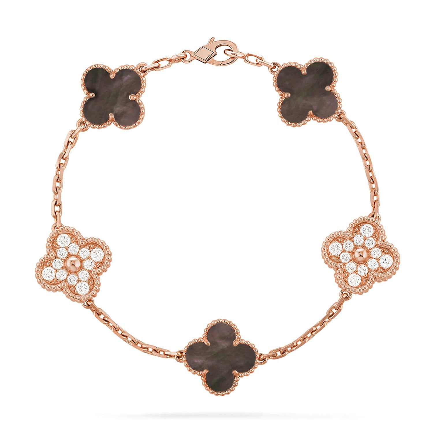 [Lumi jewelry] CLOVER 5 MOTIF GRAY MOP BRACELET COLLECTION
