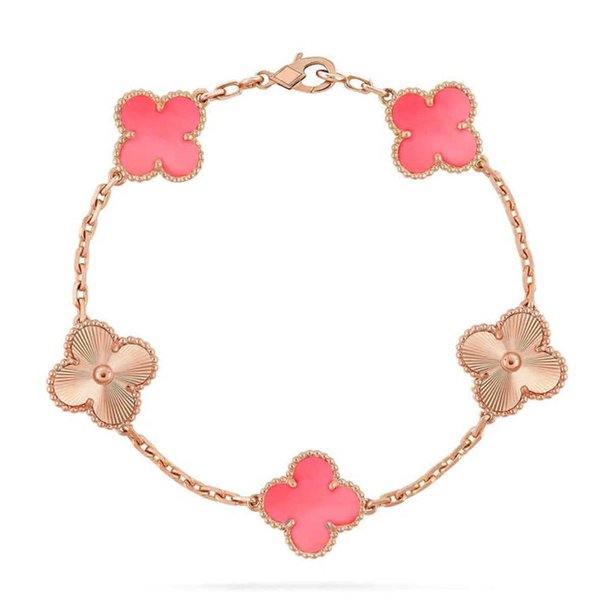 [Lumi]New  CLOVER 5 MOTIFS  PINK MOP BRACELET COLLECTION