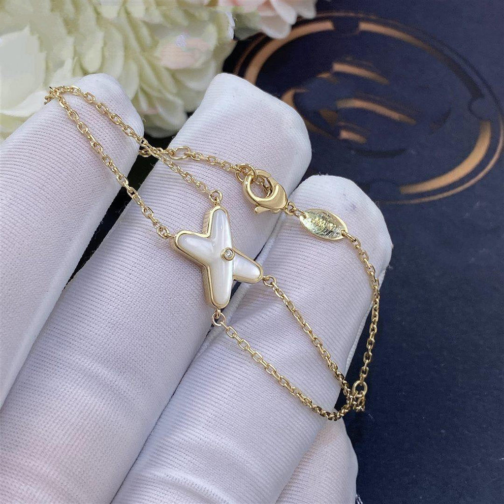 ¡®Lumi¡¯JEUX BRACELET WHITE MOP GOLD 1 DIAMOND