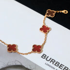 [Lumi jewelry] CLOVER 5 MOTIF RED CORNELIAN BRACELET COLLECTION