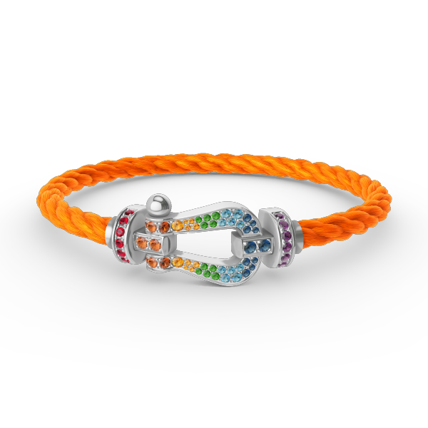 ¡®Lumi¡¯FORC LARGE HORSESHOE  COLORED DIAMOND BRACELET SILVER