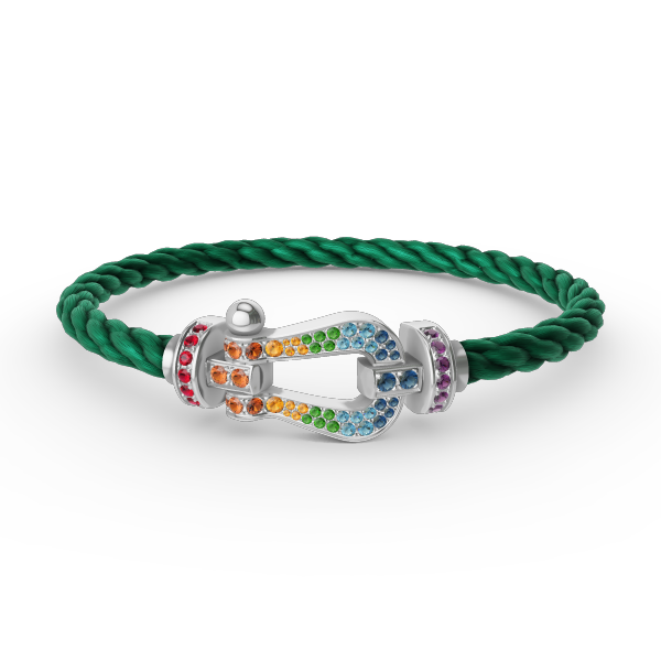 ¡®Lumi¡¯FORC LARGE HORSESHOE  COLORED DIAMOND BRACELET SILVER
