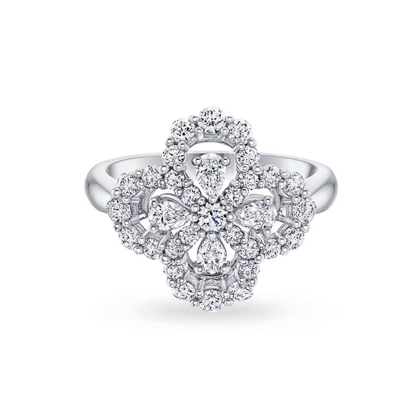 Lumi® Loop Ring Vollmotiv Diamant 16 mm Silber