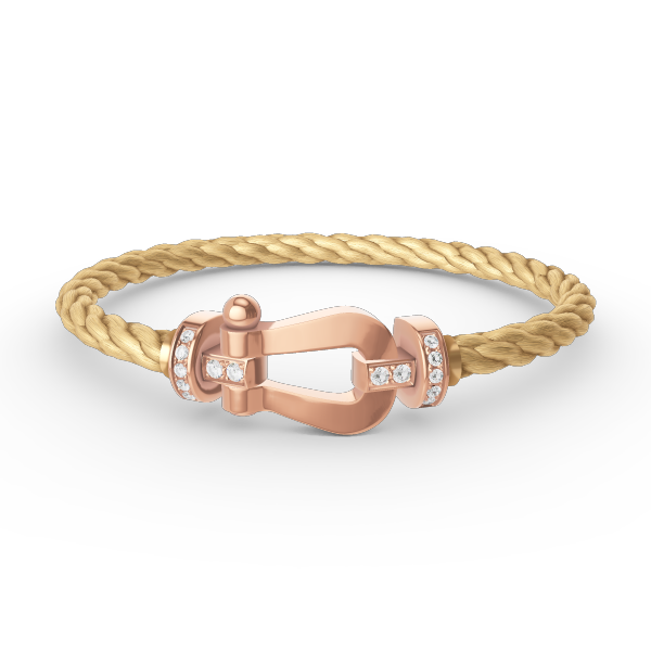 Lumi® FORCE Großes Hufeisen-Armband mit Halbdiamanten, Roségold