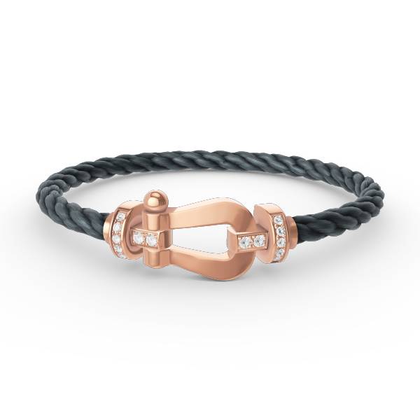 Lumi® FORCE Großes Hufeisen-Armband mit Halbdiamanten, Roségold