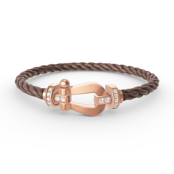 Lumi® FORCE Großes Hufeisen-Armband mit Halbdiamanten, Roségold