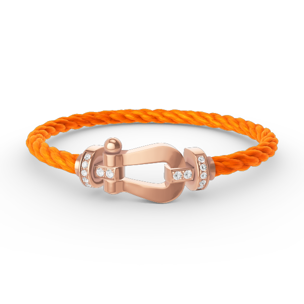 Lumi® FORCE Großes Hufeisen-Armband mit Halbdiamanten, Roségold