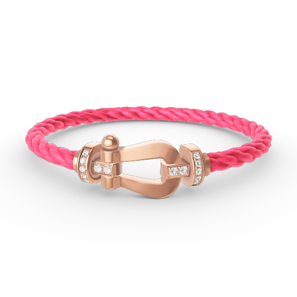 Lumi® FORCE Großes Hufeisen-Armband mit Halbdiamanten, Roségold