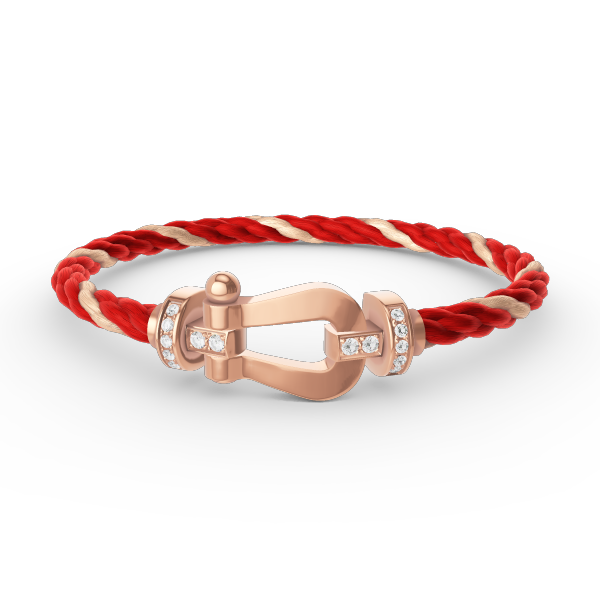 Lumi® FORCE Großes Hufeisen-Armband mit Halbdiamanten, Roségold