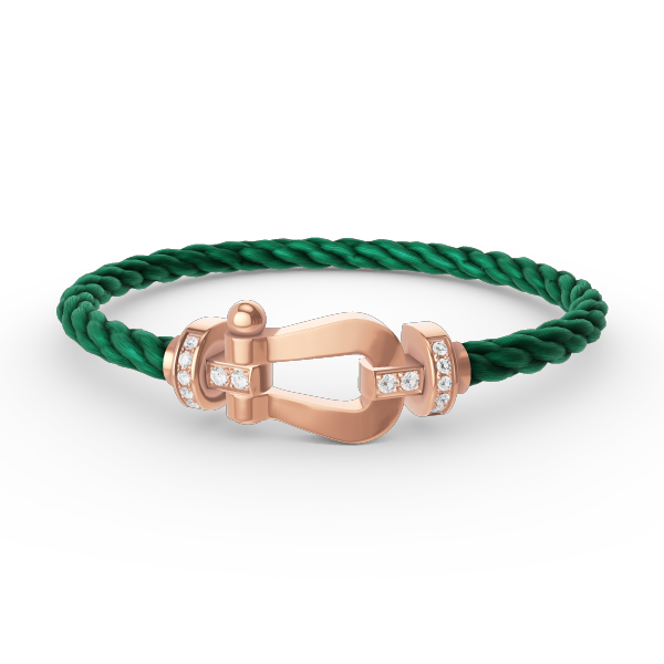 Lumi® FORCE Großes Hufeisen-Armband mit Halbdiamanten, Roségold