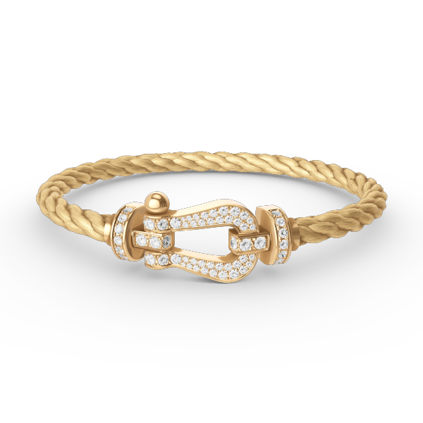 Lumi® FORCE Großes Hufeisen Volldiamant-Armband Gold
