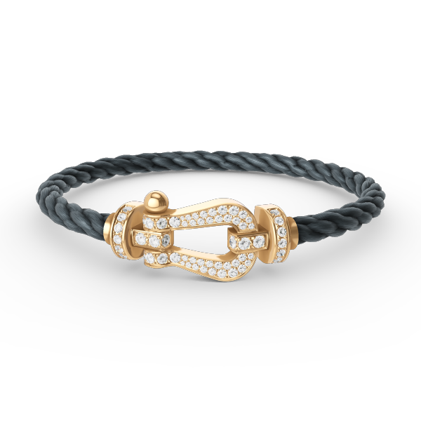 Lumi® FORCE Großes Hufeisen Volldiamant-Armband Gold