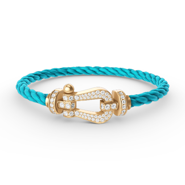 Lumi® FORCE Großes Hufeisen Volldiamant-Armband Gold