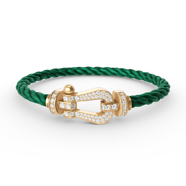 Lumi® FORCE Großes Hufeisen Volldiamant-Armband Gold