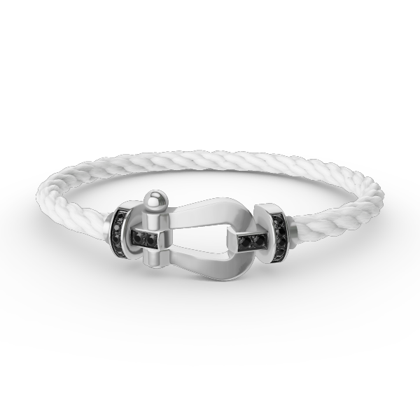 ¡®Lumi¡¯FORCE LARGE HORSESHOE BLACK DIAMOND BRACELET SILVER
