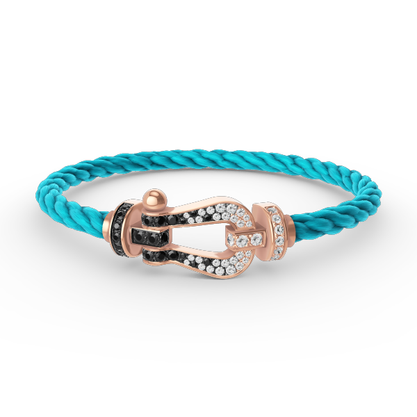 ¡®Lumi¡¯FORCE LARGE HORSESHOE BLACK WHITE DIAMOND BRACELET ROSE GOLD