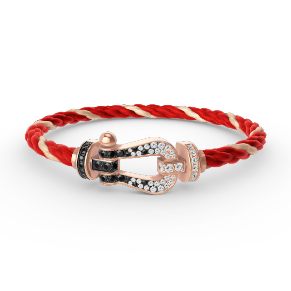 ¡®Lumi¡¯FORCE LARGE HORSESHOE BLACK WHITE DIAMOND BRACELET ROSE GOLD