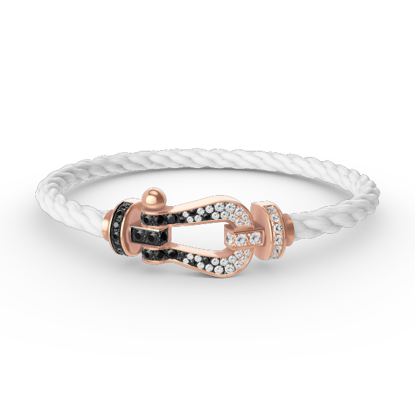 ¡®Lumi¡¯FORCE LARGE HORSESHOE BLACK WHITE DIAMOND BRACELET ROSE GOLD
