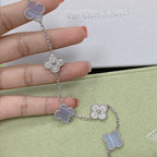 [Lumi jewelry] CLOVER 5 MOTIF PURPLE CHALCEDONY BRACELET COLLECTION
