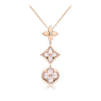 ¡®Lumi¡¯COLOR BLOSSOM LARIAT NECKLACE PINK GOLD WHITE MOTHER PEARL AND DIAMOND