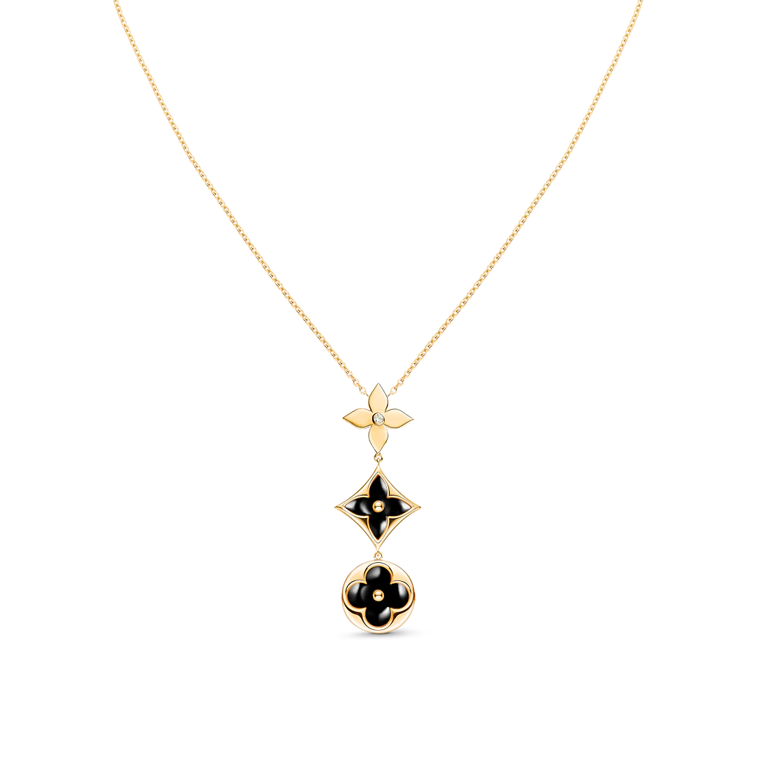 ¡®Lumi¡¯STAR AND SUN ONYX PINK GOLD NECKLACE