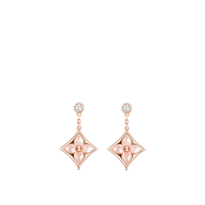 ¡®Lumi¡¯DOUBLE STAR PINK GOLD MOP DROP EARRINGS