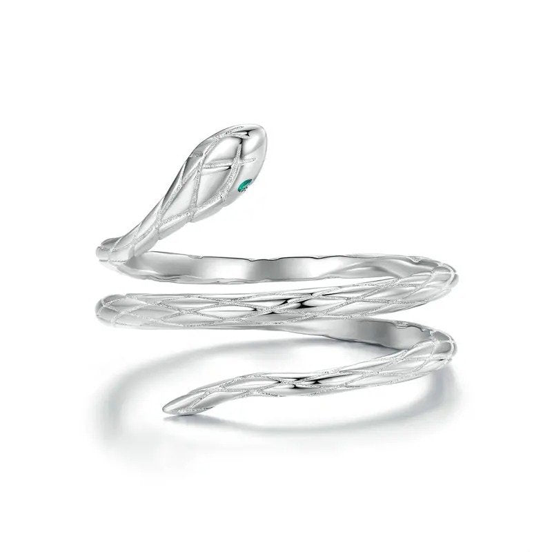 Verstellbarer Ring aus Sterlingsilber mit Schlangenmotiv
