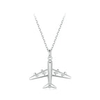 Zarte Flugzeug-Anhänger-Halskette, platinplattiert