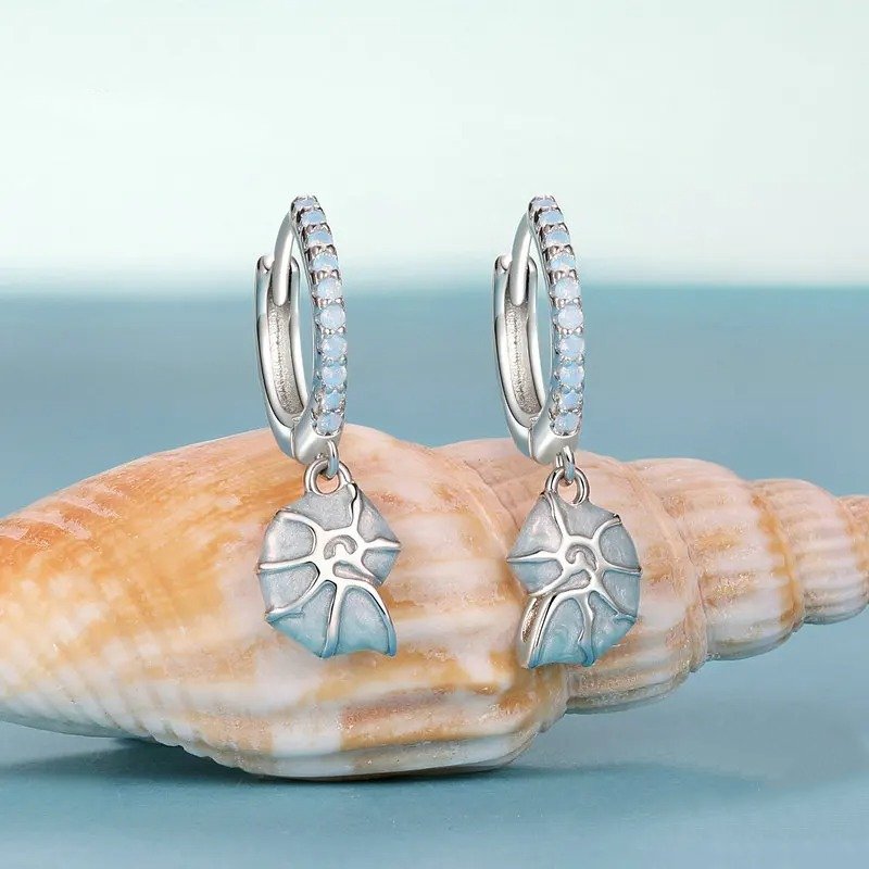 Ohrclips mit Muschelmotiv, hypoallergene Ohrringe