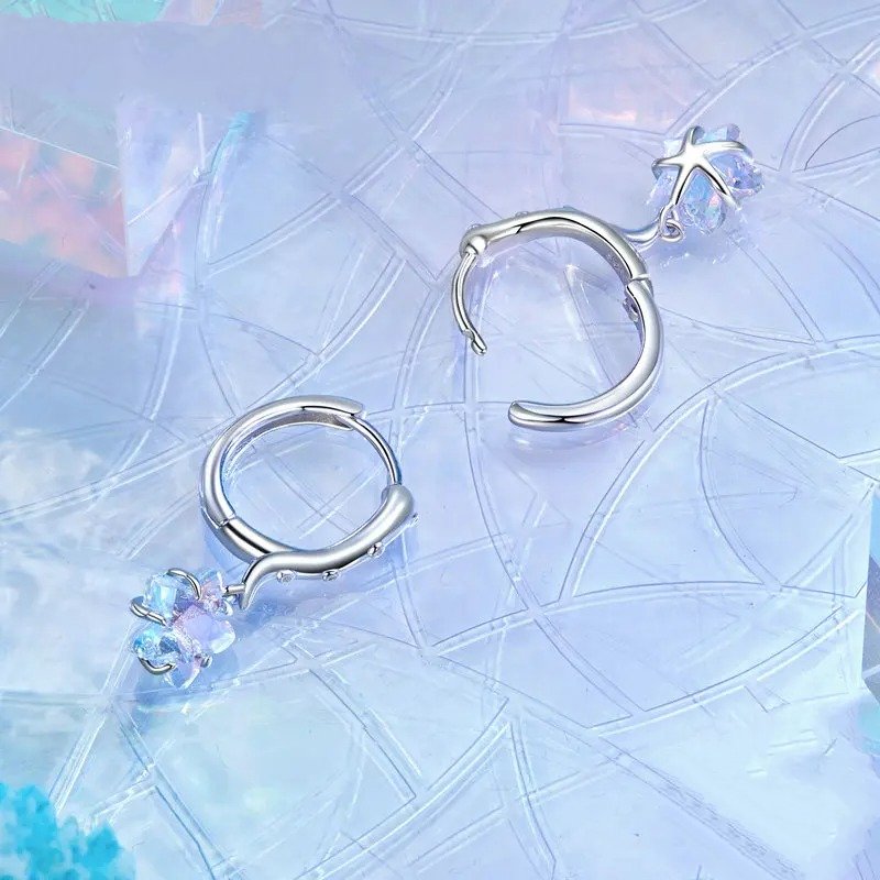 Zarter, vergoldeter Ohrring, hypoallergen, Oktopus-Seestern-Ohrring, Geschenk