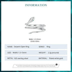 Verstellbarer Ring aus Sterlingsilber mit Schlangenmotiv