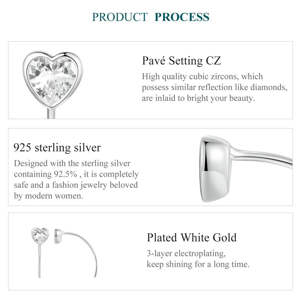Zarte, schlichte Herzohrringe für Damen BSE1003
