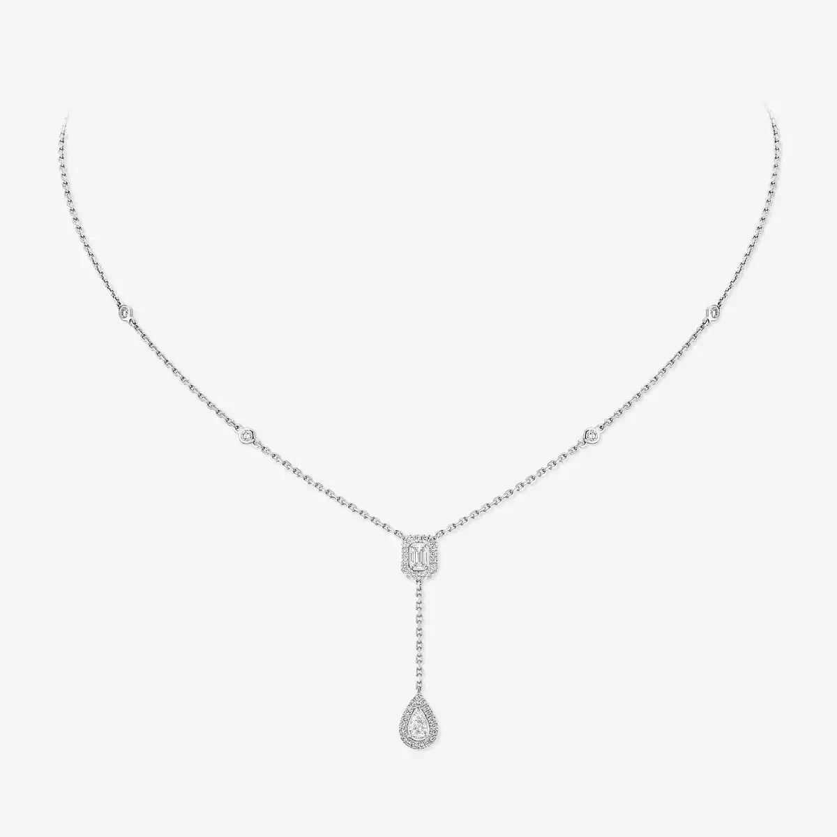 [Imperial] Gold Diamond Tie Necklace