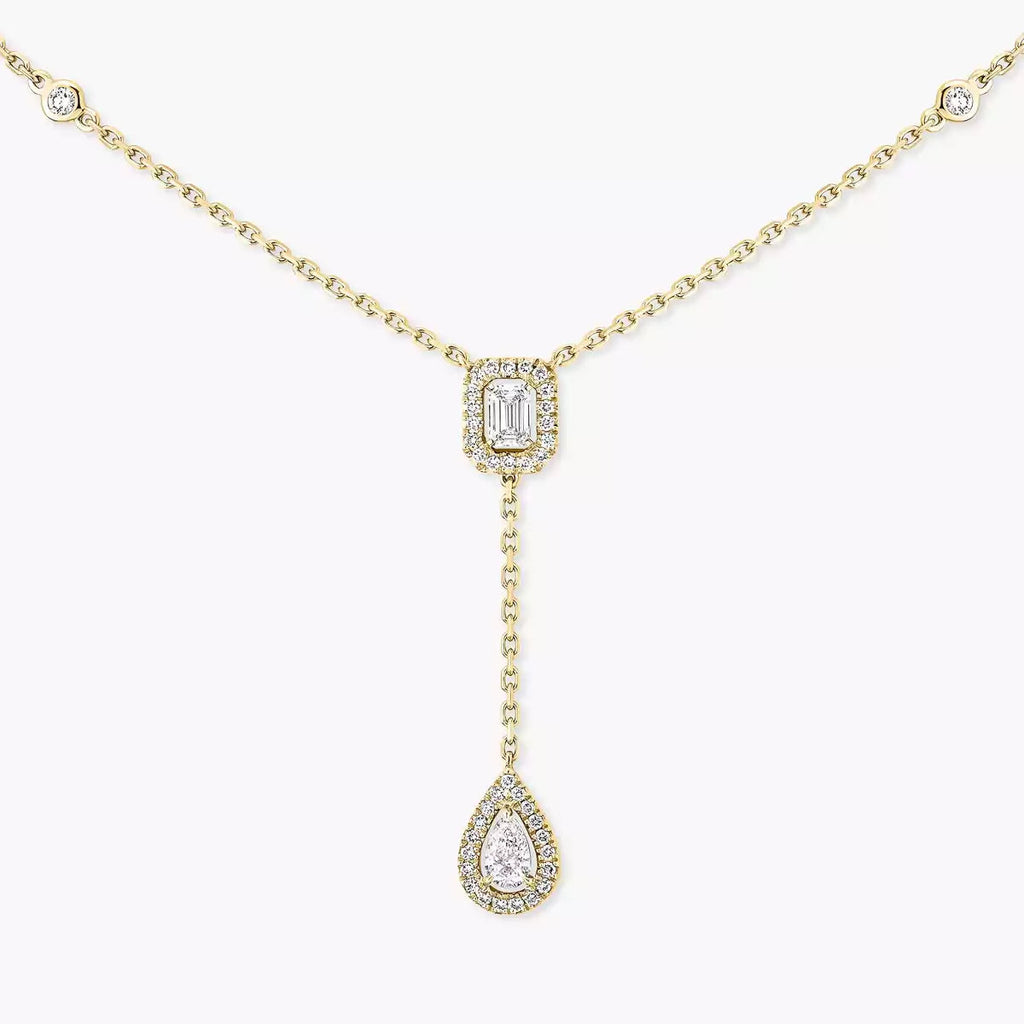 [Imperial] Gold Diamond Tie Necklace
