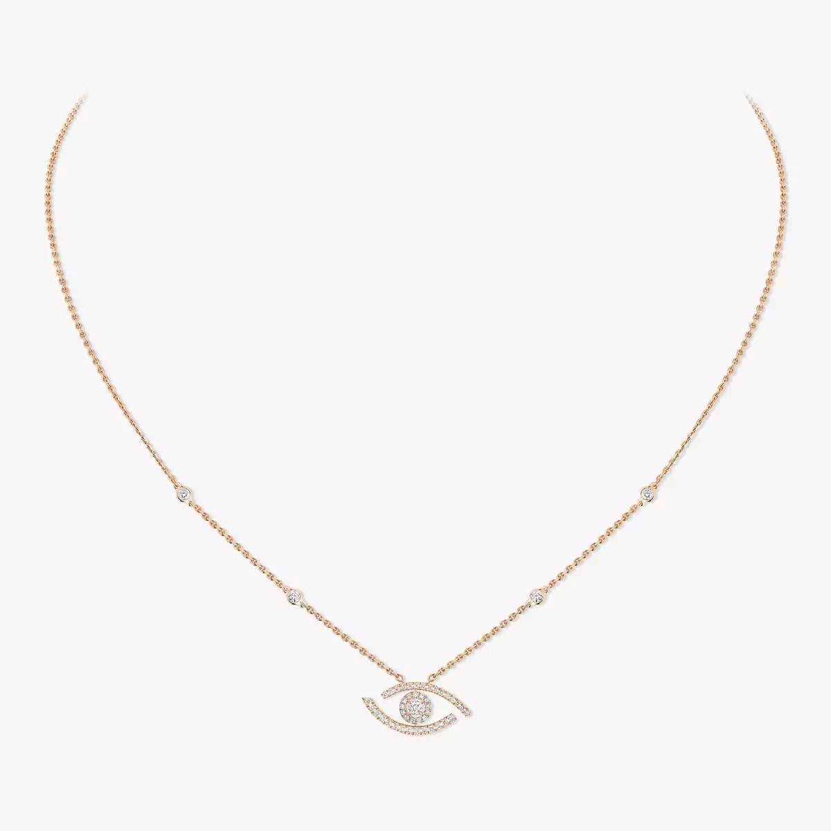 [Imperial Jewelrys]Pave_ Diamond Necklace Lucky Eye
