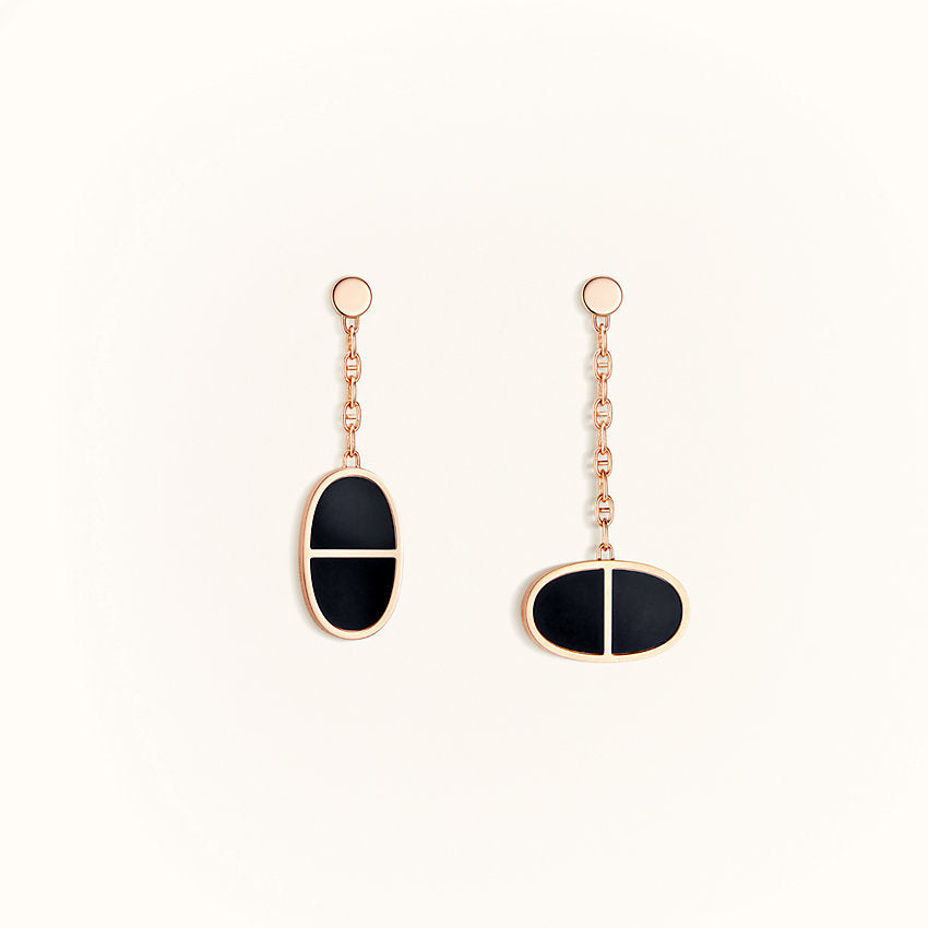 ¡®Lumi¡¯CHAINE VERSO BLACK CERAMIC EARRINGS
