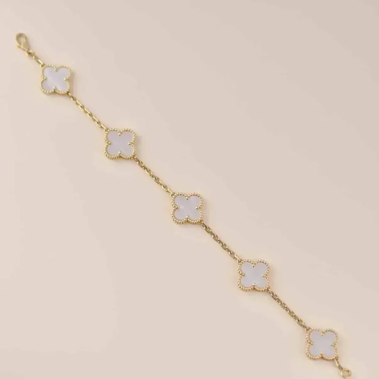 [Lumi]New CLOVER WHITE PEARL MOP 5 MOTIF BRACELET COLLECTION