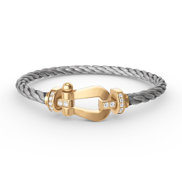 Lumi® FORCE Großes Hufeisen-Armband mit Halbdiamanten, Gold