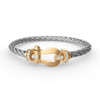 Lumi® FORCE Großes Hufeisen-Armband mit Halbdiamanten, Gold