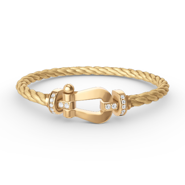 Lumi® FORCE Großes Hufeisen-Armband mit Halbdiamanten, Gold