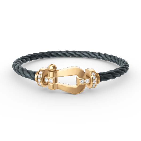 Lumi® FORCE Großes Hufeisen-Armband mit Halbdiamanten, Gold
