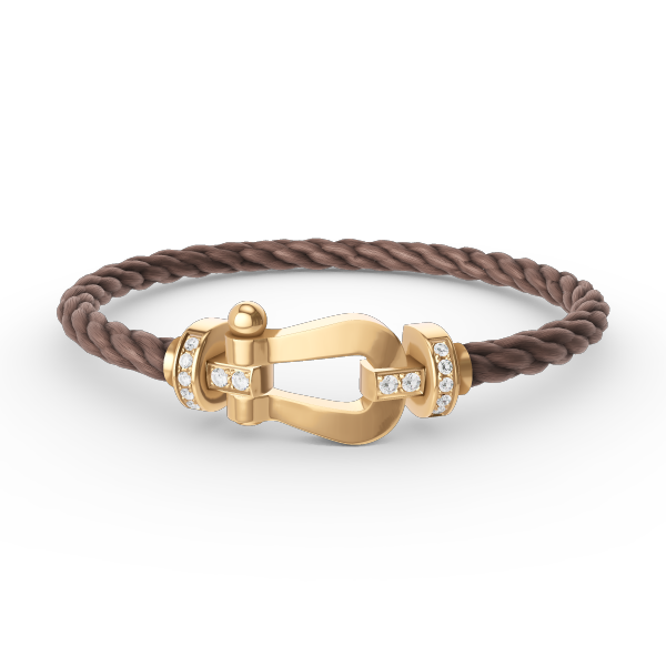 Lumi® FORCE Großes Hufeisen-Armband mit Halbdiamanten, Gold